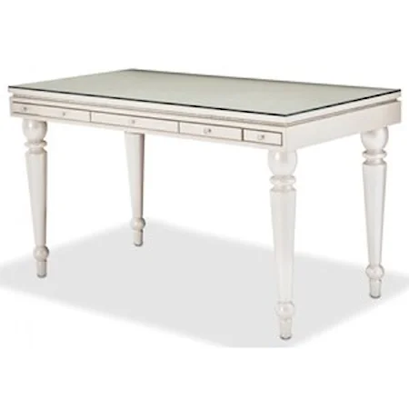 Glam Writing Desk with Glass Top
